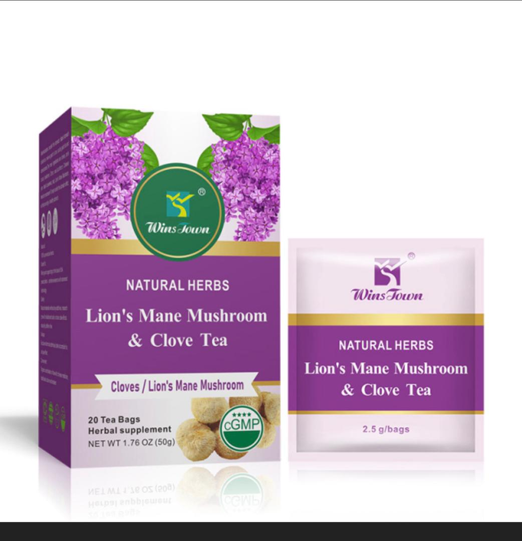 Lion's Mane Mushroom & Clove Tea — Natural Herbs (20 sachets)